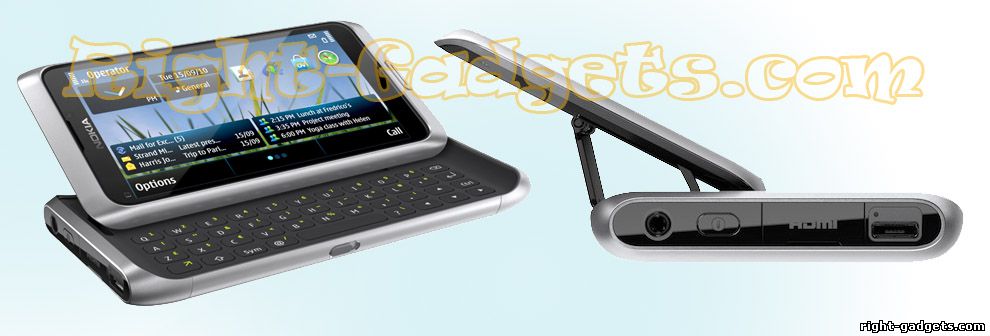 Nokia e7 - qwerty клавиатура и вид сбоку